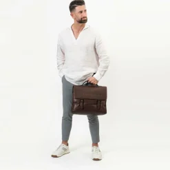 Farmhood Memphis Aktentasche XXL 3 Fächer Leder 39 cm