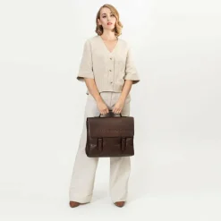 Farmhood Memphis Aktentasche XXL 3 Fächer Leder 39 cm