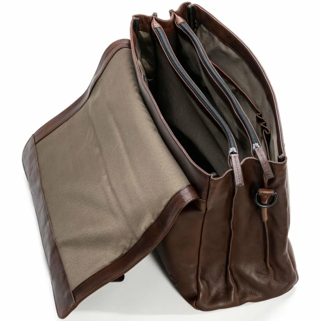 Farmhood Memphis Aktentasche XXL 3 Fächer Leder 39 cm