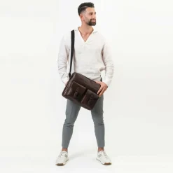 Farmhood Messenger Bags|Laptoptaschen<Memphis Aktentaschen Messenger Leder 38 cm Laptopfach dark brown