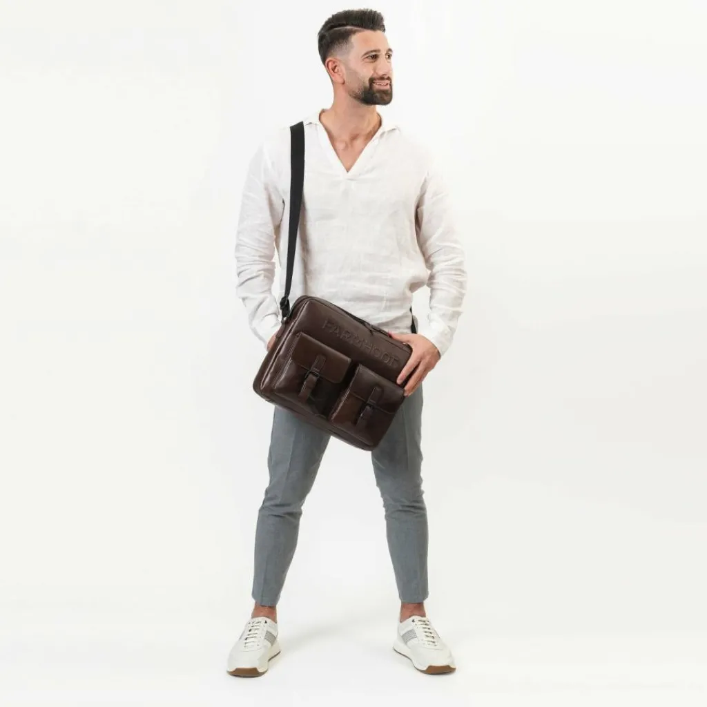 Farmhood Messenger Bags|Laptoptaschen<Memphis Aktentaschen Messenger Leder 38 cm Laptopfach dark brown