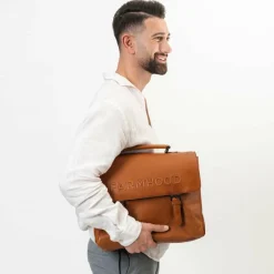 Farmhood Memphis Aktentasche XXL 3 Fächer Leder 39 cm