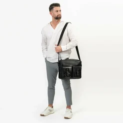 Farmhood Messenger Bags|Laptoptaschen<Memphis Aktentaschen Messenger Leder 38 cm Laptopfach black 2