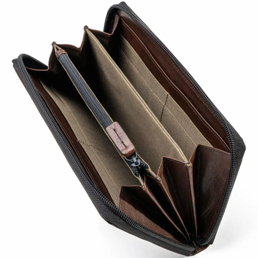 Outlet Farmhood Memphis Geldbörse RFID Schutz Leder 19.5 cm dark brown