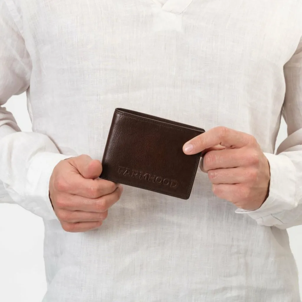 Sale Farmhood Memphis Geldbörse RFID Schutz Leder 12.5 cm dark brown