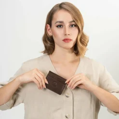 Discount Farmhood Memphis Kreditkartenetui RFID Schutz Leder 10 cm dark brown