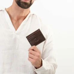 Discount Farmhood Memphis Kreditkartenetui RFID Schutz Leder 10 cm dark brown