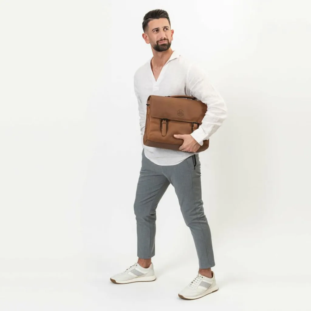 Farmhood Nashville Aktentasche XL 2 Fächer Leder 39 cm