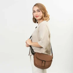 Hot Farmhood Nashville L Umhängetasche Leder 25 cm mid brown