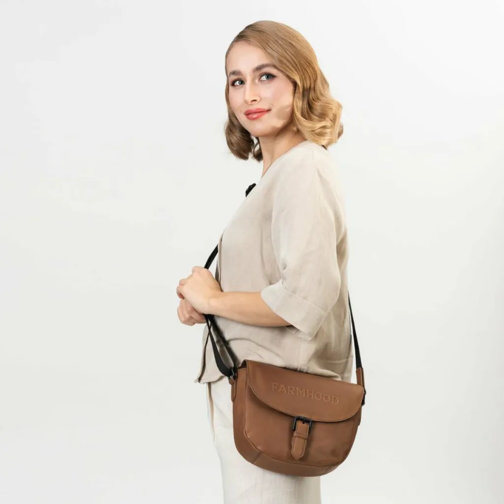 Hot Farmhood Nashville L Umhängetasche Leder 25 cm mid brown