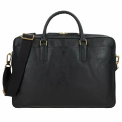 New Fossil Asher Aktentasche Leder 40 cm Laptopfach black