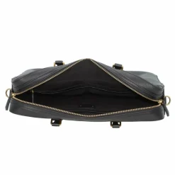 New Fossil Asher Aktentasche Leder 40 cm Laptopfach black