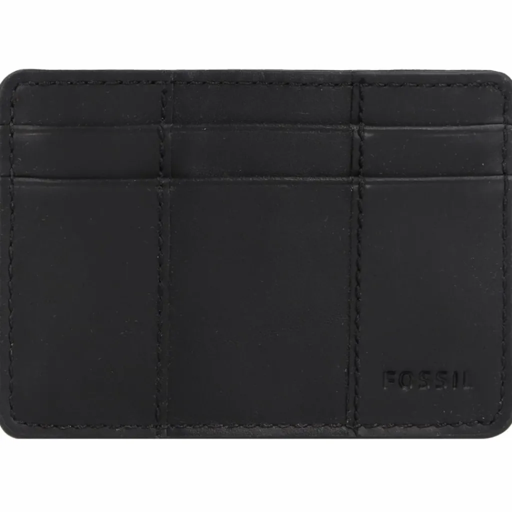 Discount Fossil Everett Kreditkartenetui Leder 10 cm schwarz