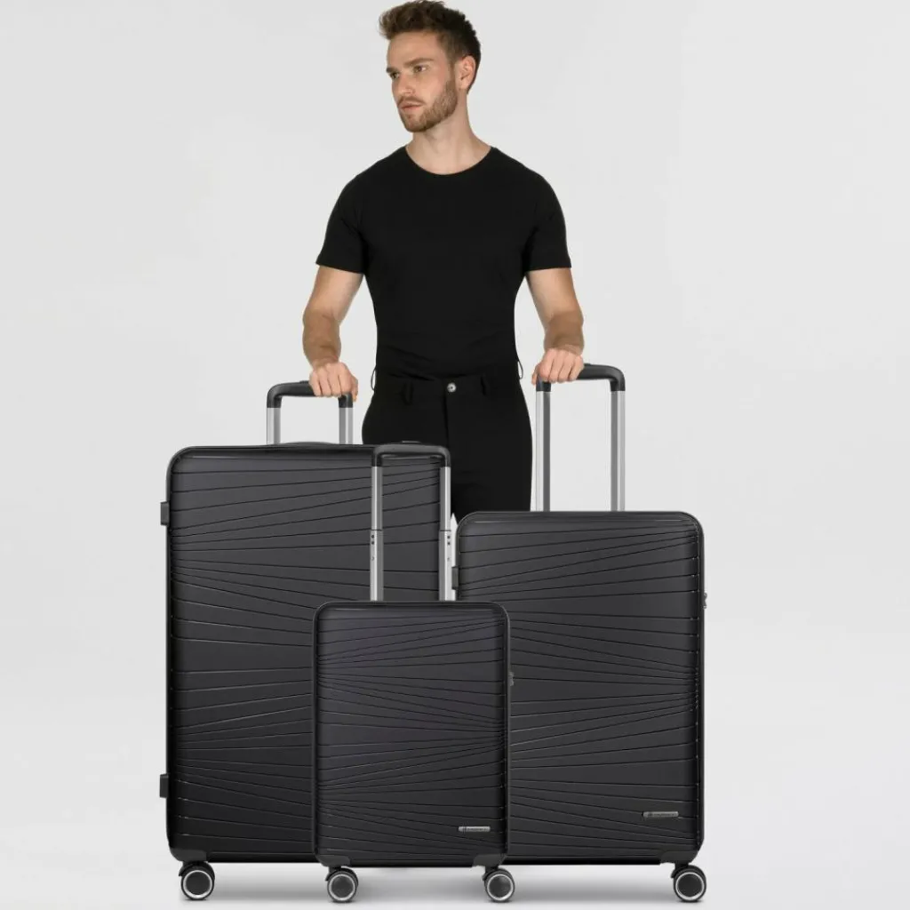 Online Franky Dallas 3.0 4 Rollen Kofferset 3-teilig mit Dehnfalte black