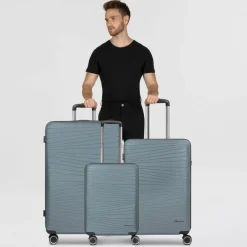 Franky Koffersets Als Hartgepäck|Koffersets 3-Teilig<Dallas 3.0 4 Rollen Kofferset 3-teilig mit Dehnfalte grey