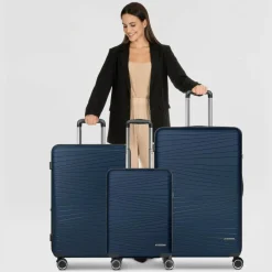 Franky Koffersets Als Hartgepäck|Koffersets 3-Teilig<Dallas 3.0 4 Rollen Kofferset 3-teilig mit Dehnfalte dark blue