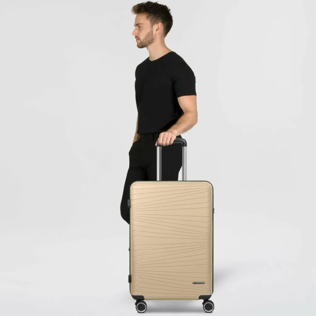 Franky Dallas 3.0 4 Rollen Trolley M 65 cm mit Dehnfalte beige