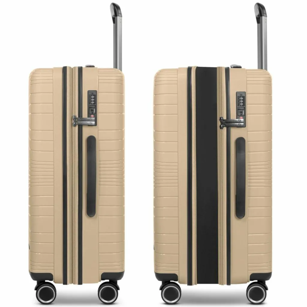 Franky Dallas 3.0 4 Rollen Trolley M 65 cm mit Dehnfalte beige