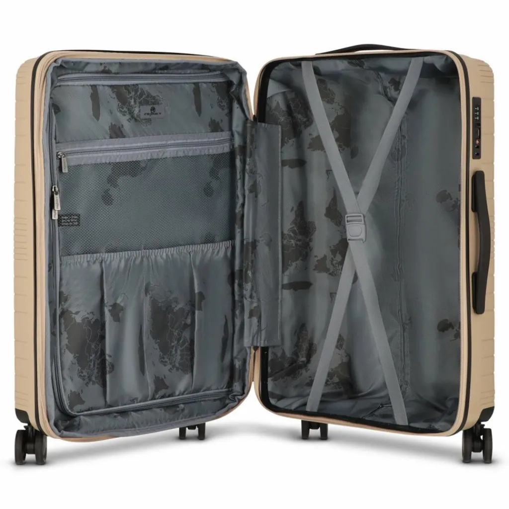 Franky Dallas 3.0 4 Rollen Trolley M 65 cm mit Dehnfalte beige