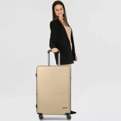 Franky Dallas 3.0 4 Rollen Trolley M 65 cm mit Dehnfalte beige