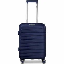 Hot Franky London 4 Rollen Kabinentrolley S 55 cm mit Dehnfalte dark blue