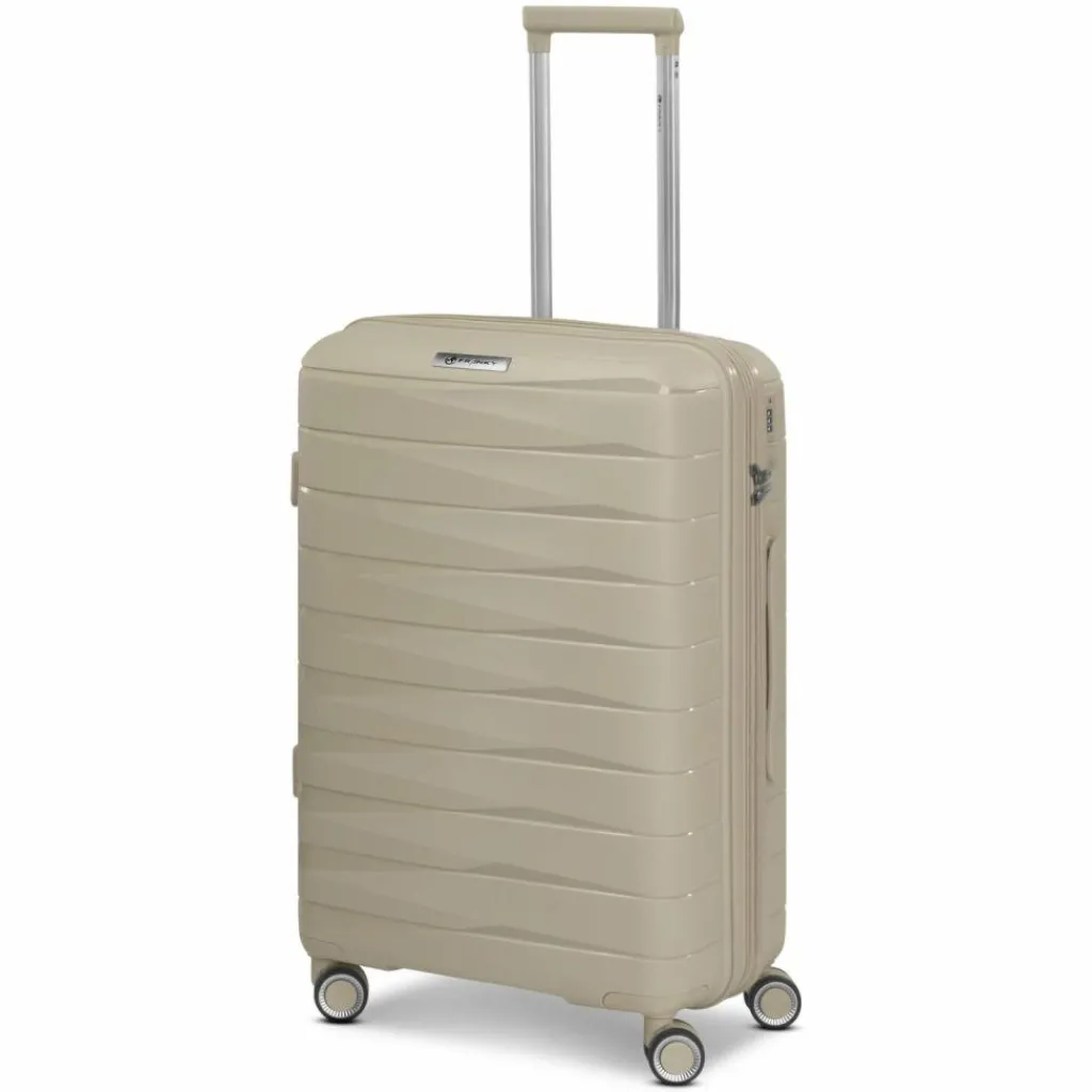 Best Franky London 4 Rollen Kofferset 3-teilig mit Dehnfalte beige