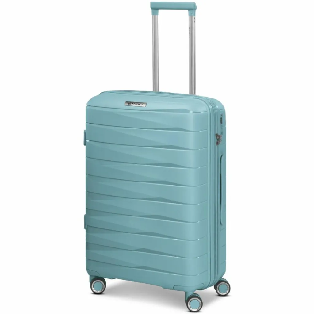 Clearance Franky London 4 Rollen Kofferset 3-teilig mit Dehnfalte mint green