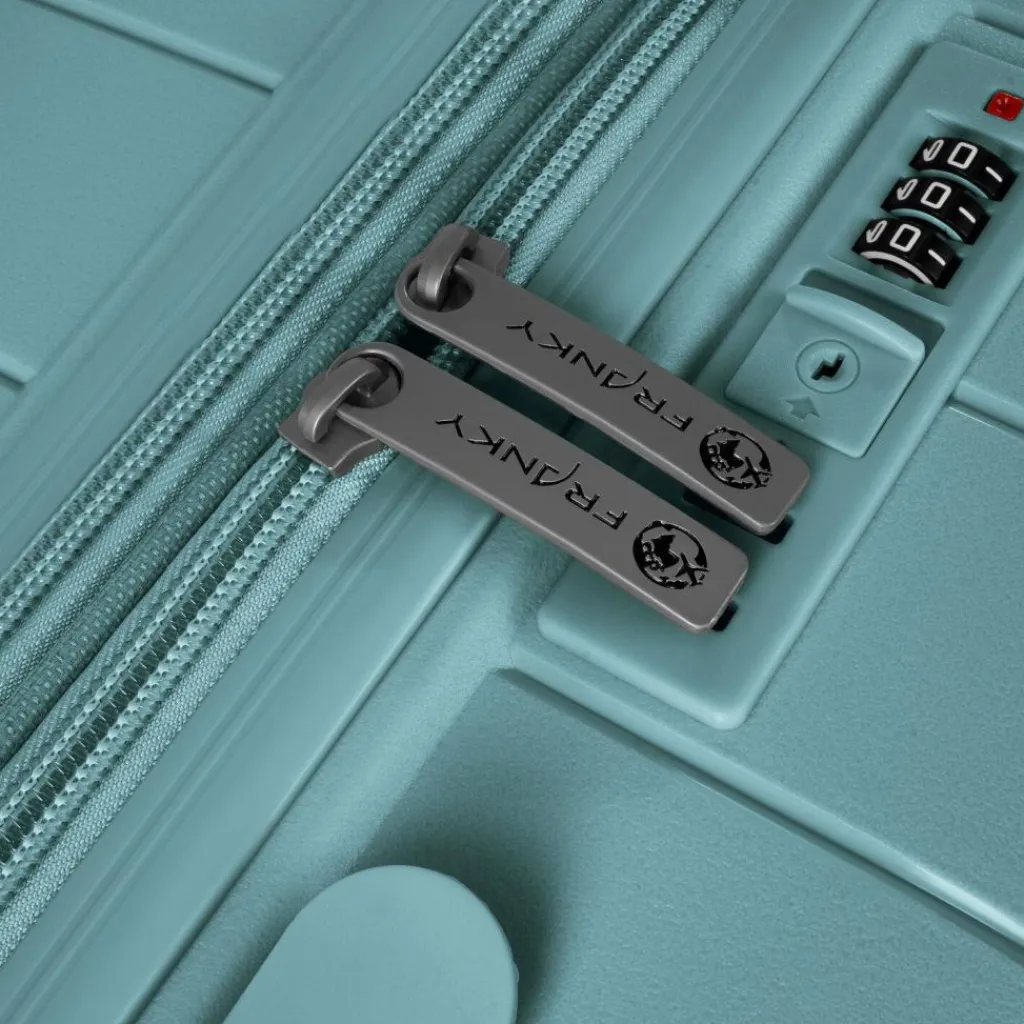 Clearance Franky London 4 Rollen Kofferset 3-teilig mit Dehnfalte mint green