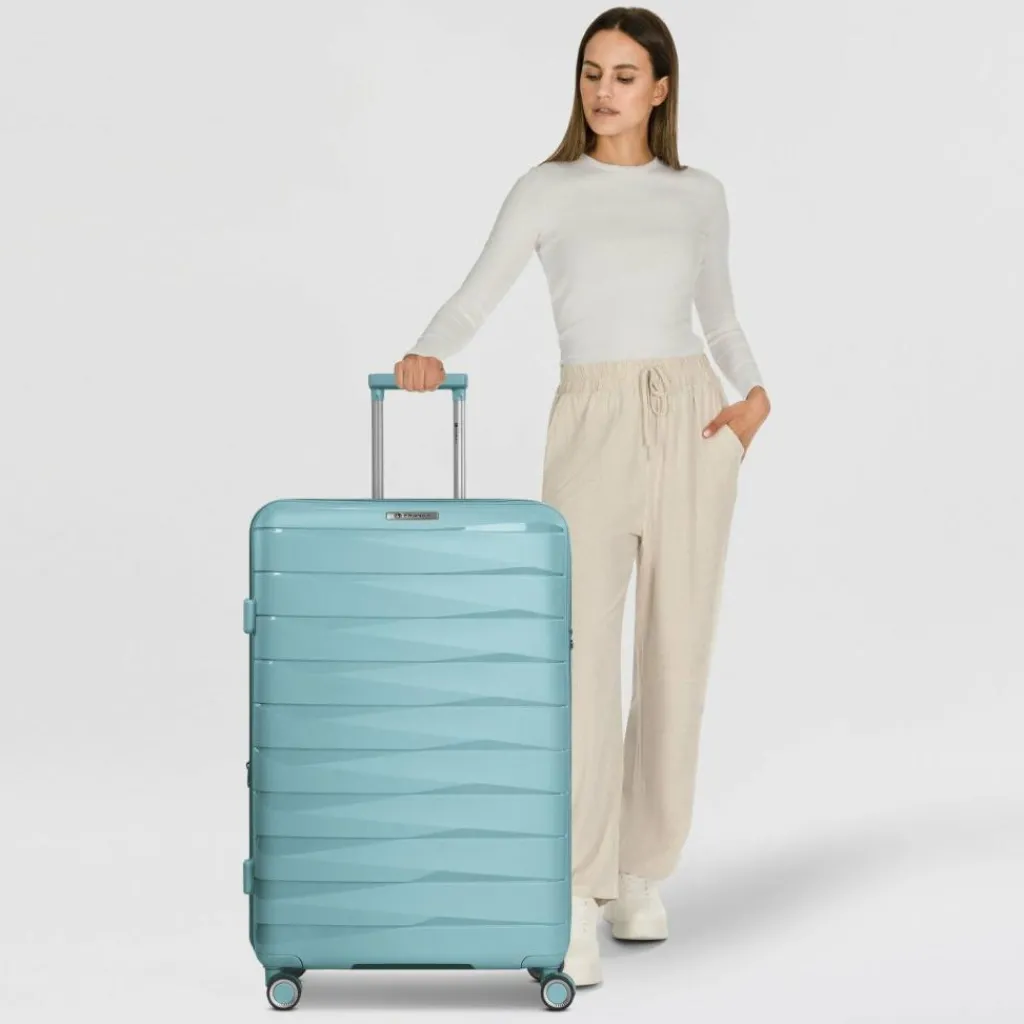 Online Franky London 4 Rollen Trolley L 74 cm mit Dehnfalte mint green