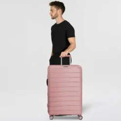 Hot Franky London 4 Rollen Trolley L 74 cm mit Dehnfalte rose
