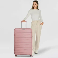 Hot Franky London 4 Rollen Trolley L 74 cm mit Dehnfalte rose