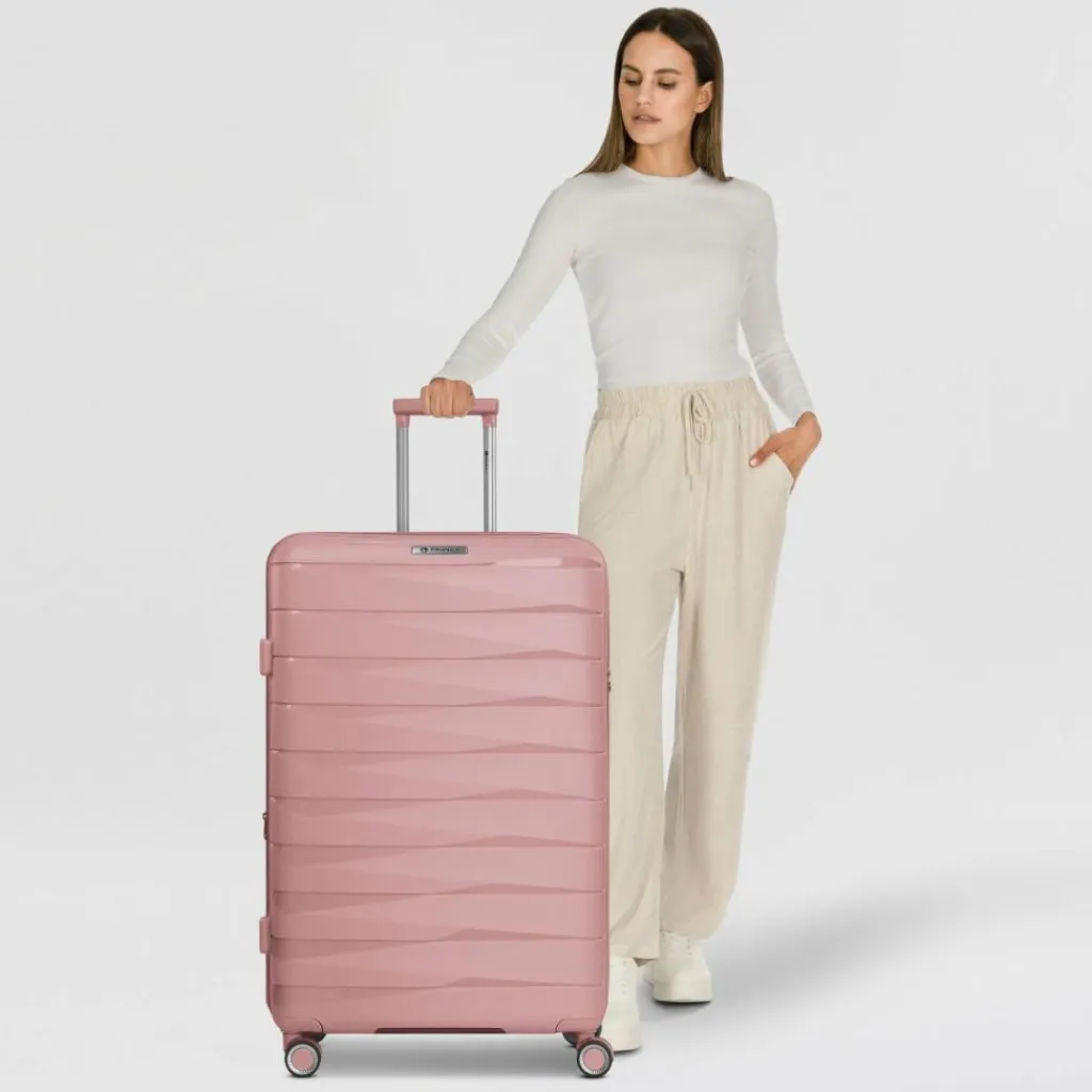 Hot Franky London 4 Rollen Trolley L 74 cm mit Dehnfalte rose