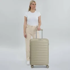 Sale Franky London 4 Rollen Trolley M 65 cm mit Dehnfalte beige