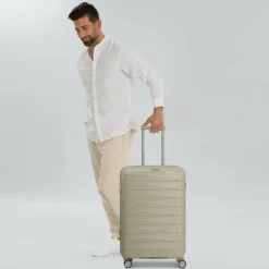 Sale Franky London 4 Rollen Trolley M 65 cm mit Dehnfalte beige