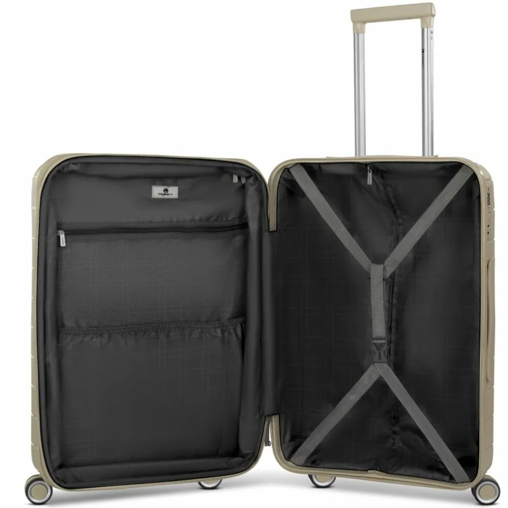 Sale Franky London 4 Rollen Trolley M 65 cm mit Dehnfalte beige