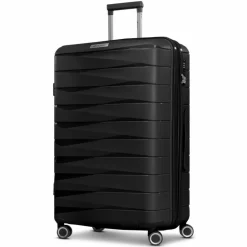 Franky Hartgepäck|4-Rollen Koffer<London 4 Rollen Trolley L 74 cm mit Dehnfalte black