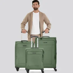 Online Franky Melbourne 3.0 4-Rollen Kofferset 3tlg. mit Dehnfalte olive