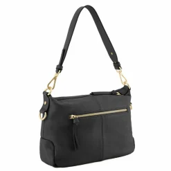 FredsBruder Schultertaschen<Just Easy Schultertasche Leder 31 cm black