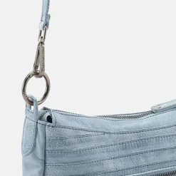 New FredsBruder Layer Likely Umhängetasche Leder 29 cm sky blue
