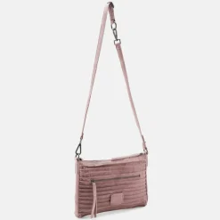 Outlet FredsBruder Riffel Schultertasche Leder 30 cm powder rose