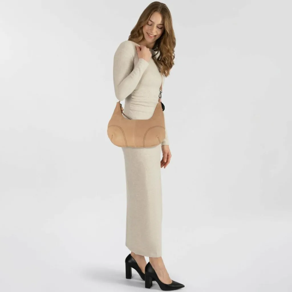 Online FredsBruder Take A Smile Umhängetasche Leder 33 cm milk coffee