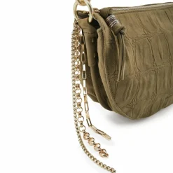 FredsBruder Umhängetaschen<Velvet Wild Umhängetasche Leder 28 cm khaki