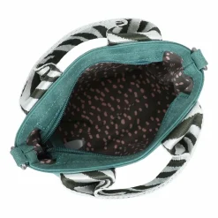 Fritzi aus Preußen Schultertaschen<Bini Schultertasche 20 cm petrol zebralini