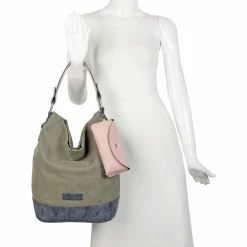 Fritzi aus Preußen Henkeltaschen|Schultertaschen<Izzy07 Olga Canvas Schultertasche 27 cm olive