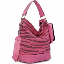 Fritzi aus Preußen Schultertaschen|Henkeltaschen<Izzy07 Olga Canvas Schultertasche 27 cm zebra pink
