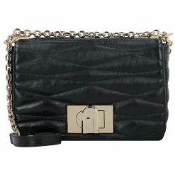 New Furla 1927 Schultertasche Leder 22 cm nero