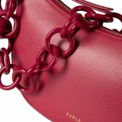 Clearance Furla Delizia Schultertasche Leder 23 cm ruby