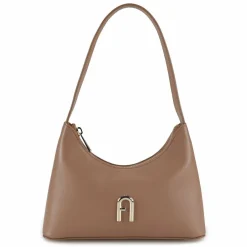 Outlet Furla Diamante Schultertasche Leder 24 cm toffee
