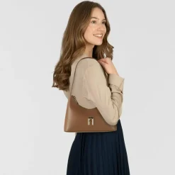 Outlet Furla Diamante Schultertasche Leder 24 cm toffee