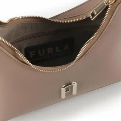 Outlet Furla Diamante Schultertasche Leder 24 cm toffee